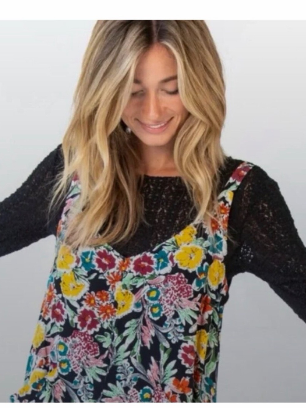 NATURAL LIFE Floral Wide-Leg Romper jumpsuit - Picture 2 of 7